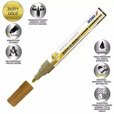 MARKER DO RENOWACJI NAPISÓW NAGROBKOWYCH KOLOR ZŁOTY DEDRA