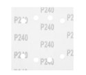 PAPIER ŚCIERNY KWADRAT P240 113*113MM, 8 OTW. 5 SZT. NEO