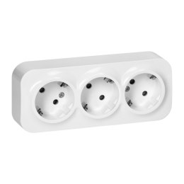 GNIAZDO POTRÓJNE TODO 2P+Z IP20, BIAŁY 10 SZT ORNO