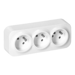 GNIAZDO POTRÓJNE TODO 2P+Z IP20, BIAŁY ORNO