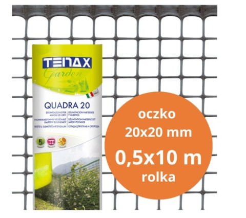 SIATKA PVC QUADRA 20 GRAFIT 0.5M*10MB OCZKO 20MM UN