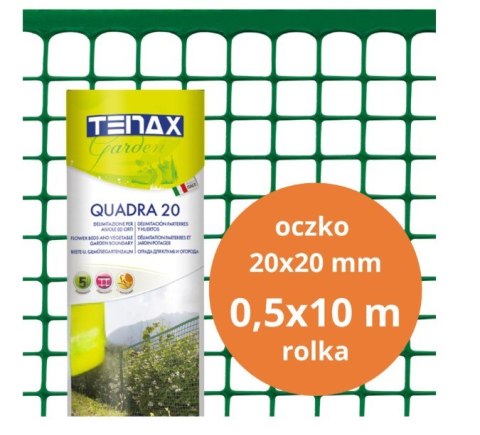 SIATKA PVC QUADRA 20 ZIELONA 0.5M*10MB OCZKO 20MM UN
