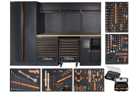 ZESTAW MEBLI WARSZTATOWYCH C45PRO2.0X/268UT+268 NARZĘDZI MDF BETA