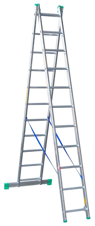 DRABINA ALUMINIOWA 2-ELEMENTOWA 533CM 11+11 SZCZEBLI DRABINA ALUMINIOWA 2-ELEMENTOWA 533CM 11+11 SZCZEBLI