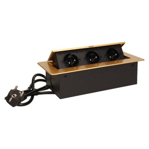 GNIAZDA WPUSZCZANE W BLAT 3X2P+Z PŁ RANT FREZOWANY 1,5M ZŁO ORNO