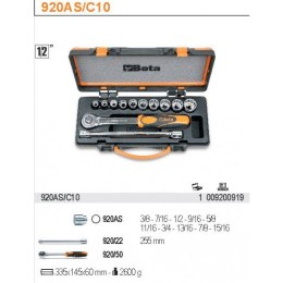 ZESTAW NASADEK 920AS Z AKCESORIAMI, 3/8'-15/16', 12 CZ. BETA