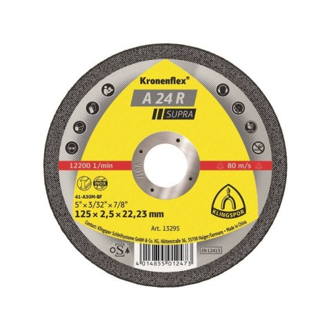 TARCZA WYPUKŁA A24R T27 125*2.5*22 13738 KLINGSPOR