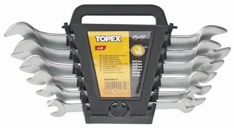 KOMPLET KLUCZY PŁASKICH 8-SZTUKOWY 6-22MM TOPEX