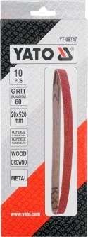 TAŚMA ŚCIERNA BEZKOŃCOWA 10SZT P60 20*520MM YATO