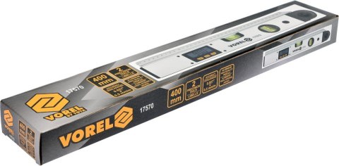 KĄTOMIERZ ELEKTRONICZNY Z POZIOMICĄ 400MM VOREL