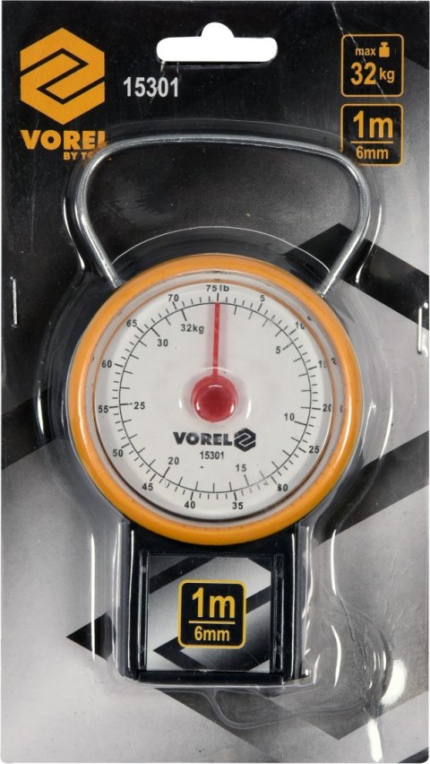 WAGA SPRĘŻYNOWA 32KG Z MIARKĄ ZWIJANĄ VOREL