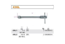 POKRĘTŁO DO GWINTOWNIKÓW Z MECHAN.ZAPADKOWYM DŁ. M3-M8 BETA