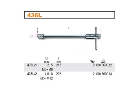 POKRĘTŁO DO GWINTOWNIKÓW Z MECHAN.ZAPADKOWYM DŁ. M3-M8 BETA