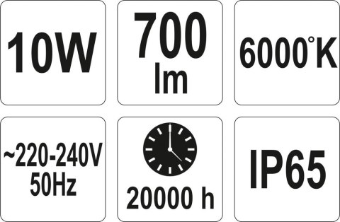 REFLEKTOR DIODOWY PRZENOŚNY 10W 700LM COB YATO