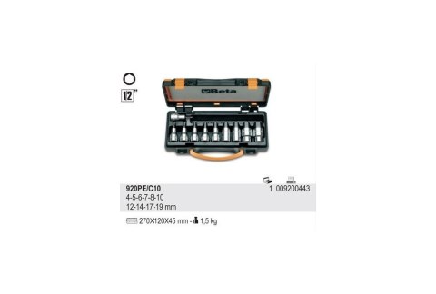 KOMPLET NASADEK TRZPIENIOWYCH 10 SZT. BETA