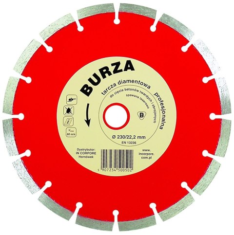 TARCZA DIAMENTOWA SEGMENTOWA BURZA 230MM IN CORPORE