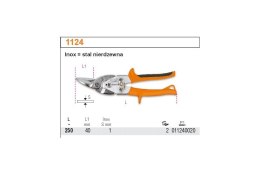 NOŻYCE DŹWIGNIOWE DO BLACHY LEWE 250MM BETA