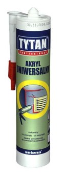 Akryl szpachlowy TYTAN 280ml Szary | Elastyczny uszczelniacz malowalny do wnętrz i na zewnątrz