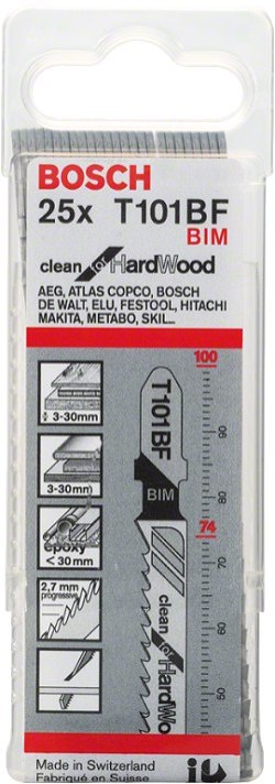 BRZESZCZOT DO WYRZYNARKI T101BF 25SZT. | CLEAN FOR HARD WOOD | BOSCH