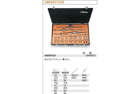 ZESTAW GWINTOWNIKÓW I NARZYNEK UNF 29SZT. BETA