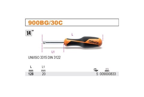 POKRĘTŁO Z ZABIERAKIEM KRÓTKIE 1/4'' 128MM BETA