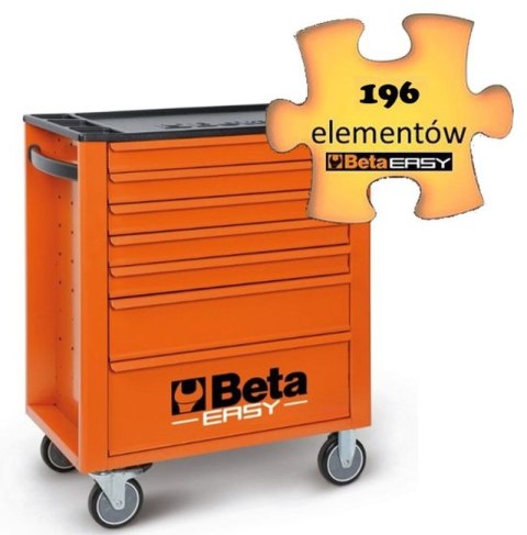WÓZEK NARZĘDZIOWY Z 7 SZUFLADAMI POMAR. C24EH7O+196 NARZĘDZI BETA