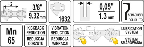 ŁAŃCUCH TNĄCY DO PILARKI 3/8'' NA BĘBNIE YATO