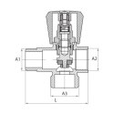 ZAWÓR KĄTOWY Z PRZEDŁUŻKĄ 3-WYJŚCIA 1/2*1/2*3/4 DIAMOND