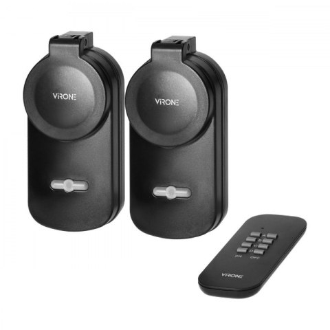 ZESTAW BEZPRZEWODOWY GNIAZDO STEROWANE PILOTEM 2+1 IP44 VIRONE