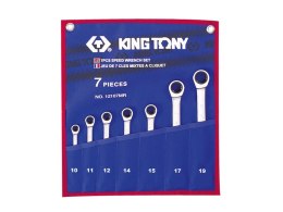 KOMPLET KLUCZY PŁASKO-OCZKOWYCH Z GRZECHOTKĄ 7 SZTUK 10-19MM KING TONY