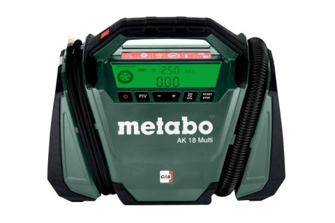 KOMPRESOR BEZOLEJOWY AKUMULATOROWY 18V AK 18 MULTI METABO | 11 Bar, 16L/min, Wąż 1200mm, LED KOMPRESOR BEZOLEJOWY AKUMULATOROWY 18V AK 18 MULTI METABO | 11 Bar, 16L/min, Wąż 1200mm, LED