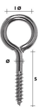 WKRĘTY OCZKOWE OCYNKOWANE 6.0*50*22MM HSI