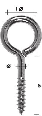 WKRĘTY OCZKOWE OCYNKOWANE 6.0*50*22MM HSI