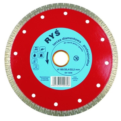 TARCZA DIAMENTOWA TURBO RYŚ 250MM IN CORPORE