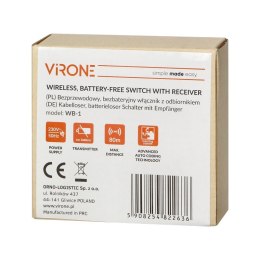 WŁĄCZNIK BEZPRZEWODOWY BEZBATERYJNY Z ODBIORNIKIEM VIRONE