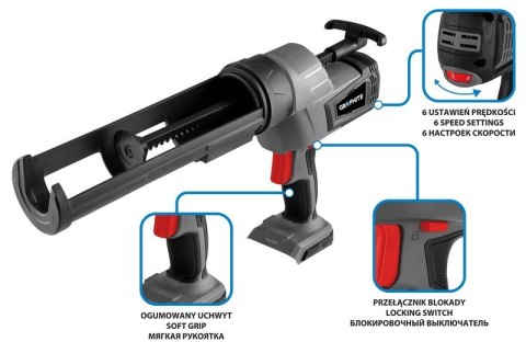 WYCISKACZ DO TUB ENERGY 18V BEZ AKUMULATORA GRAPHITE WYCISKACZ DO TUB ENERGY 18V BEZ AKUMULATORA GRAPHITE