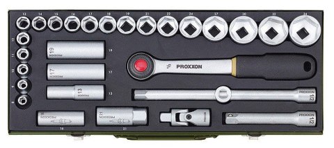 Zestaw kluczy nasadowych PROXXON 1/2" 29el 8–34mm w walizce Zestaw kluczy nasadowych PROXXON 1/2" 29el 8–34mm w walizce