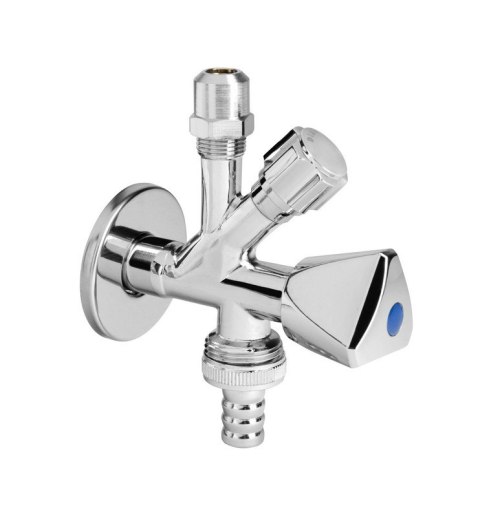 ZAWÓR KĄTOWY Z PRZEDŁUŻKĄ 3-WYJŚCIA 1/2*3/4*3/8 DIAMOND