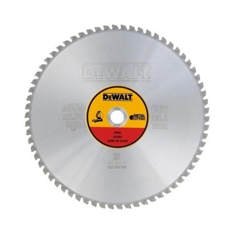 PIŁA TARCZOWA DO STALI 355/25,4MM, 66 ZĘBÓW DEWALT