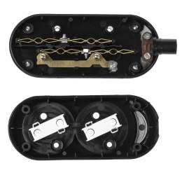 GNIAZDO PODWÓJNE 16A 250V ROZBIERALNE Z/U CZARNE VOLTEO