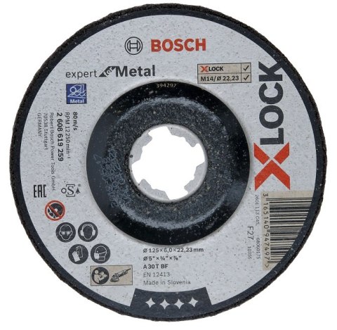 TARCZA SZLIFIERSKA X-LOCK EXPERT FOR METAL 125*6*22.23 BOSCH