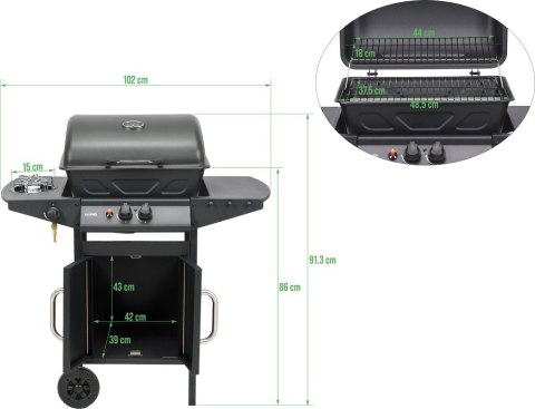 GRILL GAZOWY 2+1, 8KW LUND GRILL GAZOWY 2+1, 8KW LUND