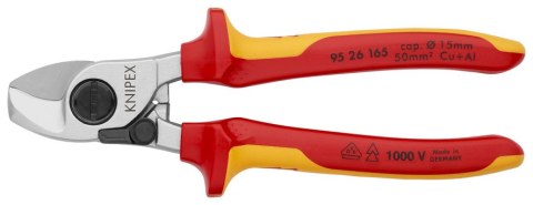NOŻYCE DO KABLI ZE SPRĘŻYNĄ ROZWIERAJĄCĄ IZOLOWANE 165MM KNIPEX NOŻYCE DO KABLI ZE SPRĘŻYNĄ ROZWIERAJĄCĄ IZOLOWANE 165MM KNIPEX