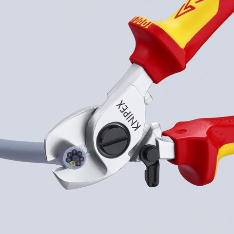 NOŻYCE DO KABLI ZE SPRĘŻYNĄ ROZWIERAJĄCĄ IZOLOWANE 165MM KNIPEX NOŻYCE DO KABLI ZE SPRĘŻYNĄ ROZWIERAJĄCĄ IZOLOWANE 165MM KNIPEX