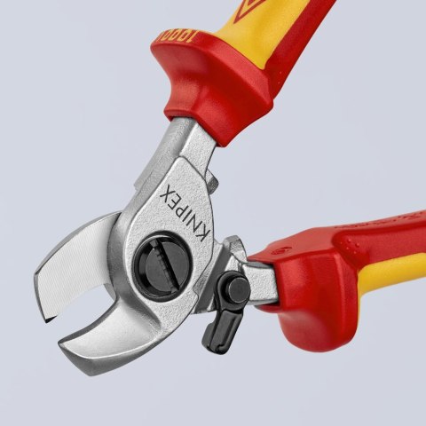 NOŻYCE DO KABLI ZE SPRĘŻYNĄ ROZWIERAJĄCĄ IZOLOWANE 165MM KNIPEX NOŻYCE DO KABLI ZE SPRĘŻYNĄ ROZWIERAJĄCĄ IZOLOWANE 165MM KNIPEX