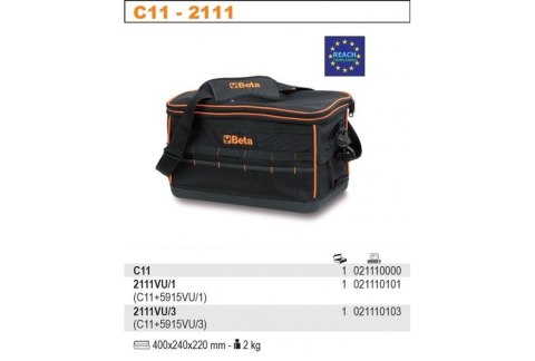 BETA | TORBA NARZĘDZIOWA Z TKANINY PUSTA MODEL 2111/C11 | PRZENOSZENIE NARZĘDZI, ORGANIZACJA BETA | TORBA NARZĘDZIOWA Z TKANINY PUSTA MODEL 2111/C11 | PRZENOSZENIE NARZĘDZI, ORGANIZACJA