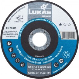 TARCZA PŁASKA T1A 100*1.0*16.00 A60S-BF INOX LUKAS