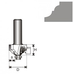 FREZ KLASYCZNY Z ŁOŻYSKIEM T8 D39.3 H15.9 R1/R24 46/6.35 DEDRA