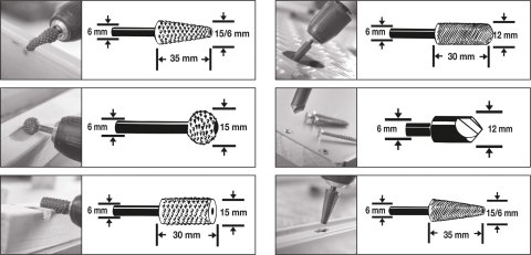FREZY DO METALU I DREWNA 6-15 MM 6 SZT. YATO