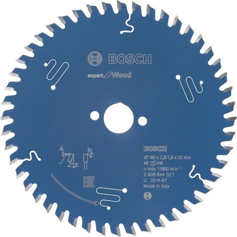 TARCZA PILARSKA EXPERT FOR WOOD 160*20*2.6 MM 48T BOSCH